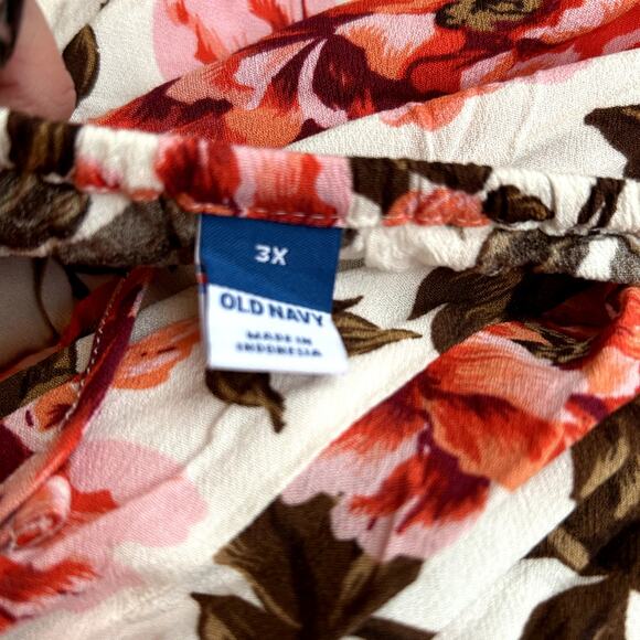 Old Navy Waist-Defined Sleeveless Printed Crepe Midi Dress Size 3X Plus Floral - Picture 10 of 12